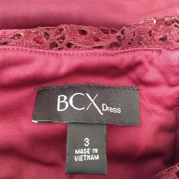 BCX formal Dress maroon sequin halter prom formal homecoming dance Size 3 - Picture 7 of 12